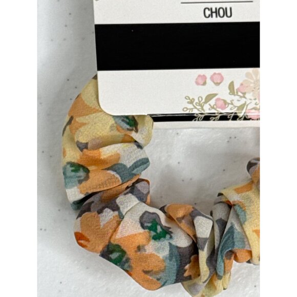 Scunci Hair Scrunchie Preppy Cottagecore Floral Boho Pony Tail Holder Orange - Picture 3 of 3